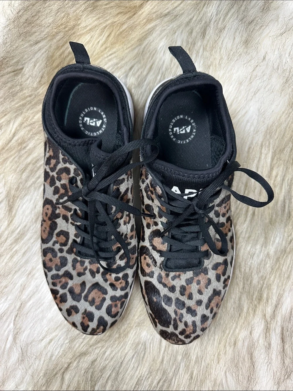 APL Phantom Leopard Pony Hair Running Sneakers Women's US 10 EU 41